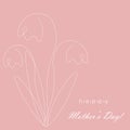 Happy mothers day card with flower tulip, vector Royalty Free Stock Photo