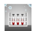 The 2019 novel coronavirus provisionally named 2019-nCoV. Test tube rack with Wuhan coronavirus test. Vector illustration. Royalty Free Stock Photo