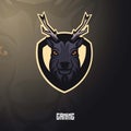 black Deer mascot logo design