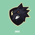 Black wolf mascot logo design Royalty Free Stock Photo