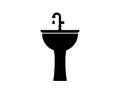 Washbasin icon on the white background. Vector illustration - Vector Royalty Free Stock Photo