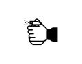 Hand holding glass cleanser spray vector flat isolated icon - Vector