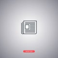 Newspaper icon. Modern line style. Royalty Free Stock Photo