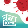 Stay home stop covid 19 virus illustration design Royalty Free Stock Photo