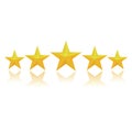 Five yellow star icons Royalty Free Stock Photo