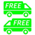 Green and white Free shipping logo