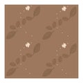 Seamless pattern with coffee beans, leaves and flowers. Royalty Free Stock Photo