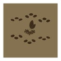 Pattern of coffee beans leaves and flowers. Royalty Free Stock Photo
