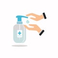 Hand sanitizers. Alcohol rub sanitizers kill most bacteria, fungi and stop some viruses such as coronavirus. Hygiene product.