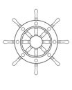 Steering wheel - vector linear picture for coloring. Steering wheel of a ship or yacht - an element for a book of coloring books.