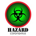 Web sign Hazard Corona virus.