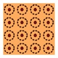 Seamless pattern with brown coffee beans laid out in a circle shape