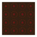 Seamless pattern with brown coffee beans laid out in a circle shape