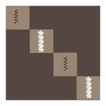 Seamless pattern with coffee beans, white flowers in squares.