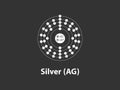 Vector Silver Atom Design - Illustration of Silver Atom Element Diagram Royalty Free Stock Photo