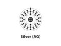 Vector Silver Atom Design - Illustration of Silver Atom Element Diagram Royalty Free Stock Photo