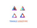 Abstract Triangle Logo Design Vector Template Three Corner