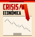 Crisis Economica, Economic Crisis Spanish text vector design. Royalty Free Stock Photo