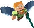 Minecraft character with wings and sword Royalty Free Stock Photo