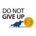 Do not give up with turtle. Flat design. Vector Illustration on white background.