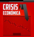 Crisis Economica, Economic Crisis Spanish text vector design. Royalty Free Stock Photo