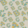 Floral letters seamless background Royalty Free Stock Photo