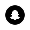 Snap chat circular black social media icon for website and mobile