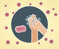 Vector Illustration for hand cleaning as one of the preventive measures from coronavirus