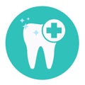 Blue and white teeth plus dental logo icon