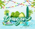 Vector illustration for Chinese festival called Dragon Boat Festival colourfully shown Royalty Free Stock Photo