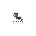 Fantail silhouette logo design vector