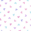 Fun seamless vintage love heart background in pretty colors. Royalty Free Stock Photo