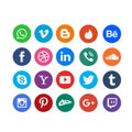 Social media vector icons for website mobile