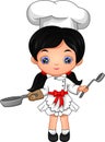 Little Girl Chef on a white background Royalty Free Stock Photo