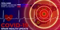VECTOR ILLUSTRATION SHOWING COVID-19 IMPACT IN SPAIN Royalty Free Stock Photo
