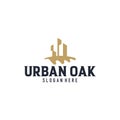 Urban oak logo design template Royalty Free Stock Photo