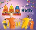 Vector illustration for Indian festival Rath Yatra means Chariot Festival