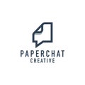 Paper chat logo design illustration