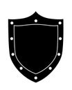 Shield Silhouette. Medieval shield - vector black silhouette for logo or pictogram. Shield sign or icon.