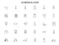 Set vector lined collection icon. Health equipment icon. Lined