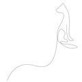 Cat relax line drawing on white background, vector