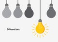 Filament light bulb idea for business background Royalty Free Stock Photo