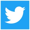 Squared colored sharp edged twitter logo icon Royalty Free Stock Photo