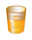 Glass cup with orange drink - vector full color picture. Glass with orange juice in cartoon style. Royalty Free Stock Photo