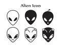 Alien Icon template black color editable.