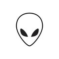 Alien Icon template black color editable.