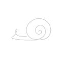 Snail line drawing vector illustration