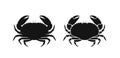 Crab logo. Isolated crab on white background. Silhouette Royalty Free Stock Photo