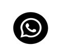 Whatsapp icon logo,  call icon black and white illustration Royalty Free Stock Photo