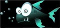 Piranha fish, stock illustration on black background Royalty Free Stock Photo